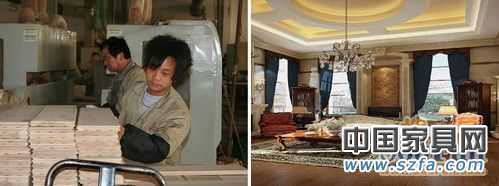 地板生產(chǎn)車間工人與他們生產(chǎn)出的產(chǎn)品 地板生產(chǎn)車間工人與他們生產(chǎn)出的產(chǎn)品