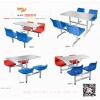 快餐桌椅 員工食堂餐桌椅 學(xué)校餐桌，連體餐桌椅