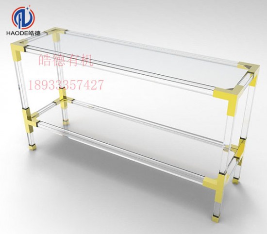 皓德有機(jī)亞克力案幾門廳玄關(guān)臺(tái)透明有機(jī)玻璃控制臺(tái)條幾樣板間裝飾擺件