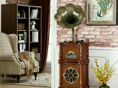 進(jìn)口實(shí)木古典留聲機(jī)